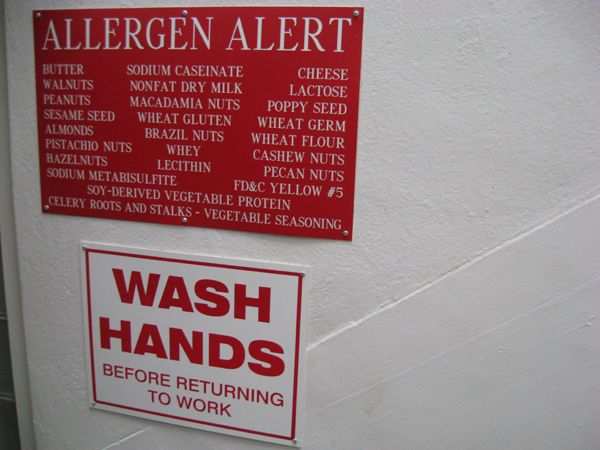 allergen alert sign - McCormicks produced candy